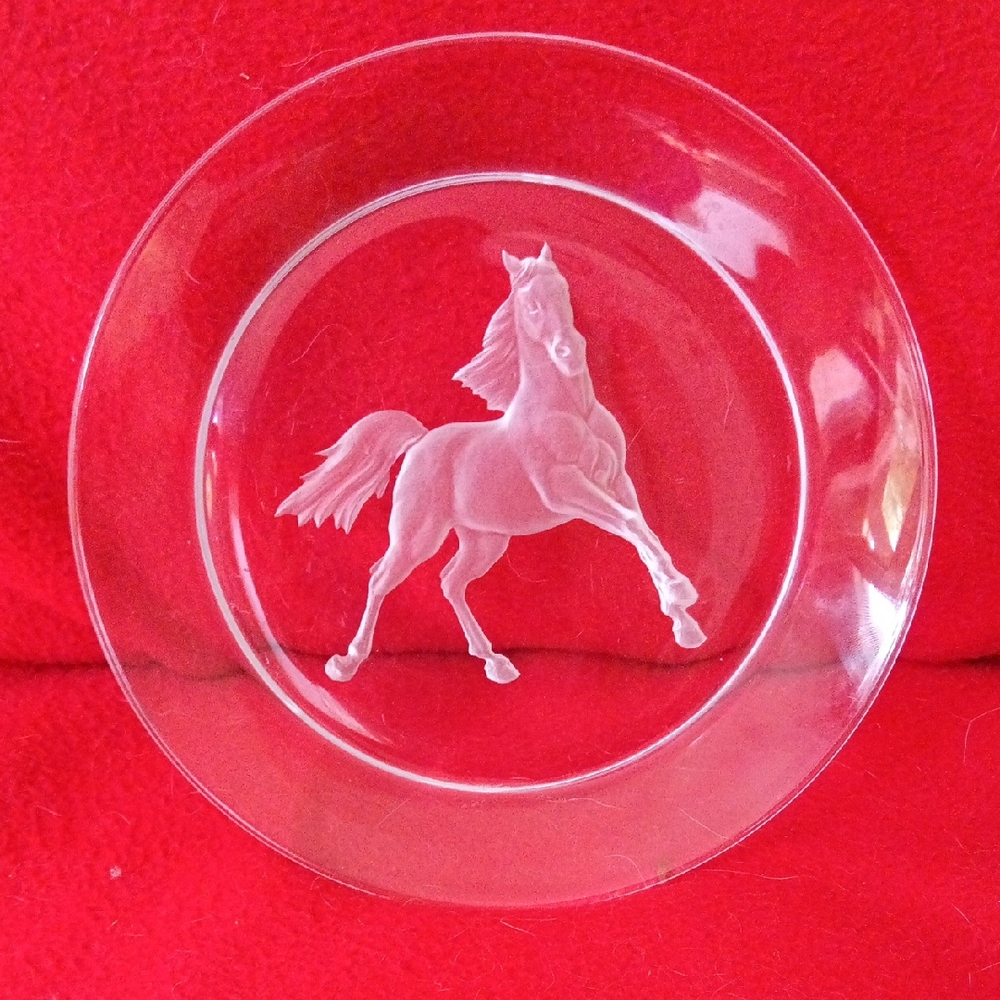 2026 The Year Of Horse 7 1/4" Diameter Crystal Wine Bottle Coaster